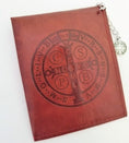 Load image into Gallery viewer, Saint Benedict Leather Rosary Bead Pouch