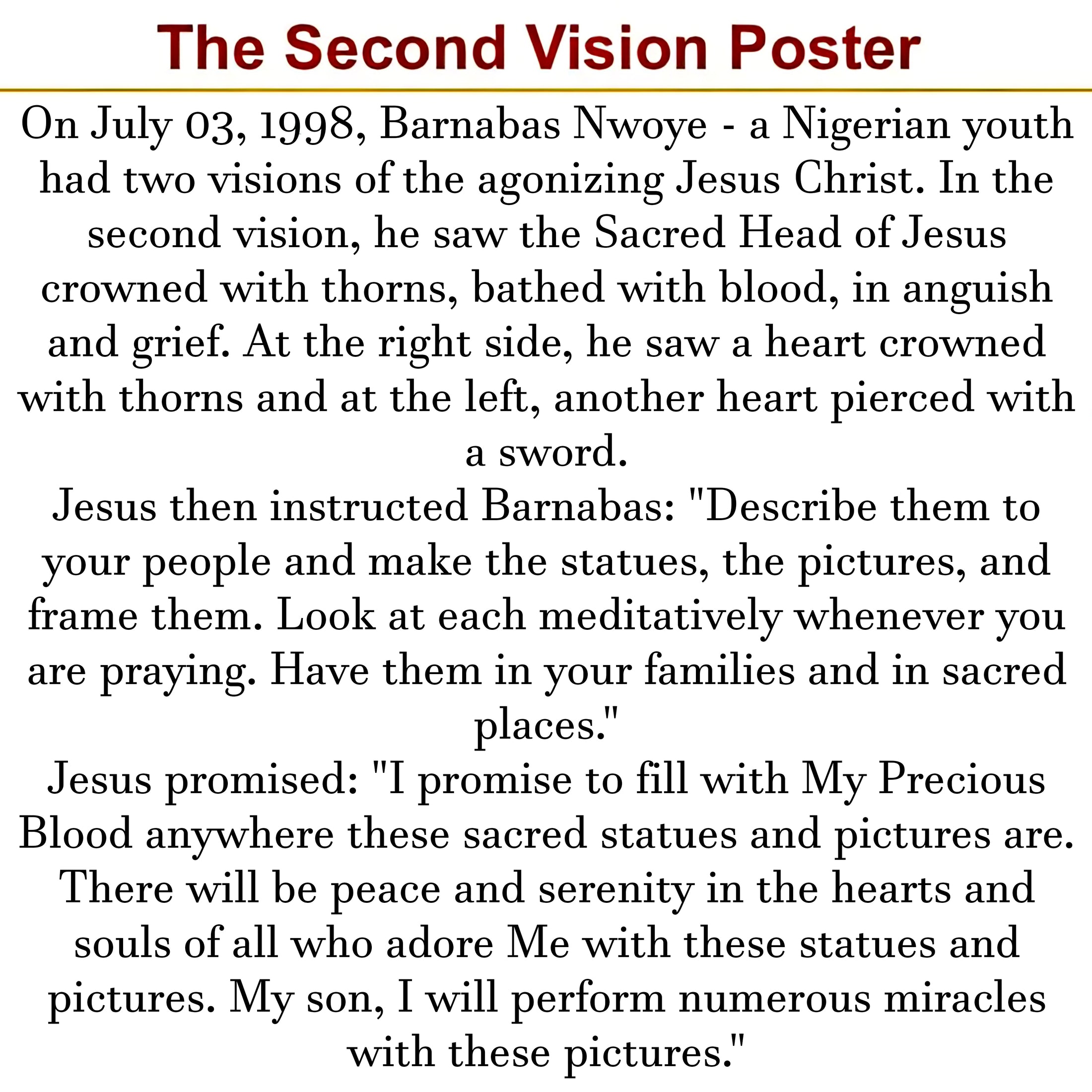 Precious Blood Vision Posters - Given By Heaven