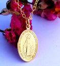 Load image into Gallery viewer, 9kt Yellow Gold Miraculous Medal & Chain
