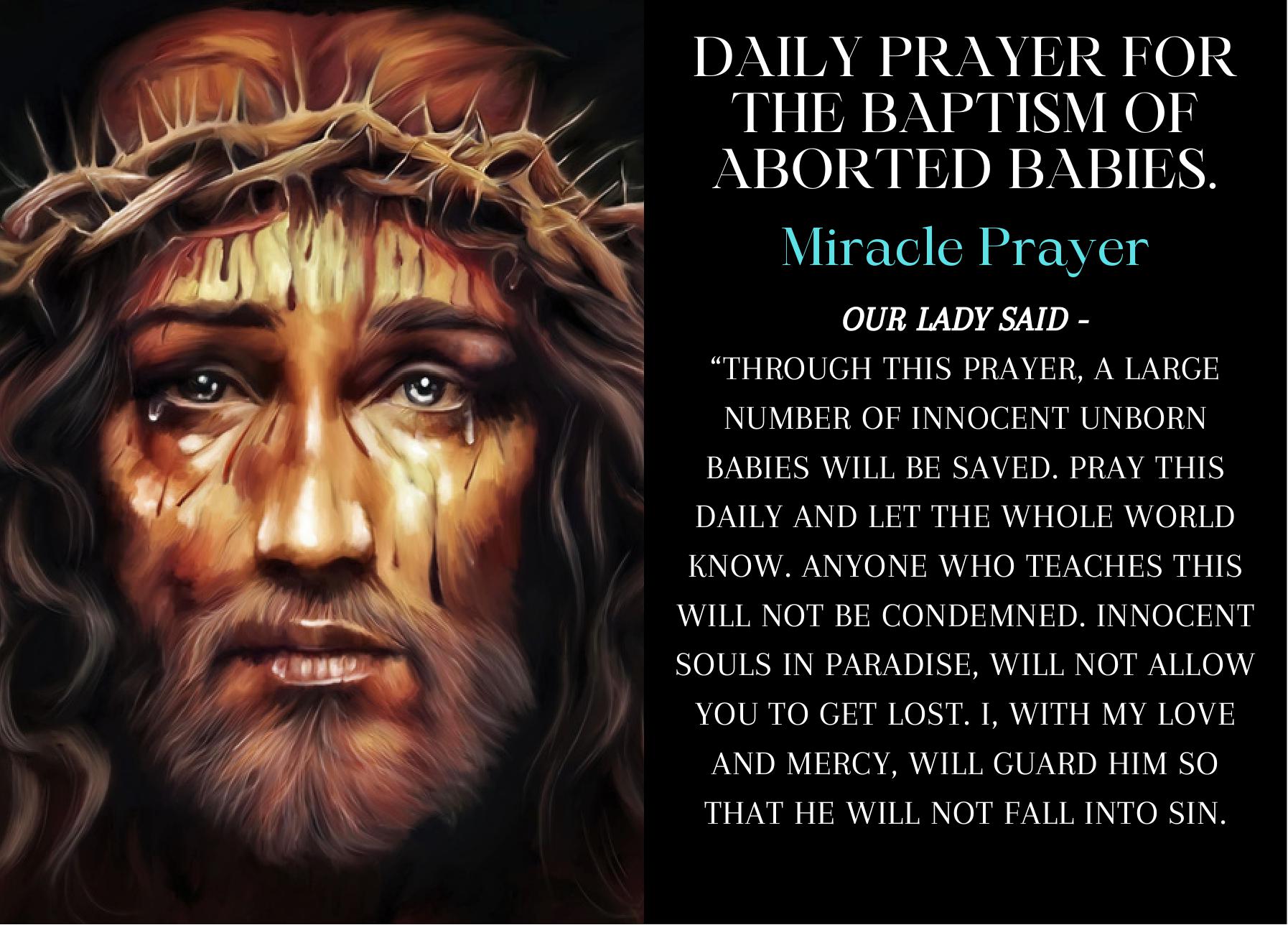 20 Prayer Cards to Baptize Aborted Babies - Spread Prayer to Receive Our Lady's Promise