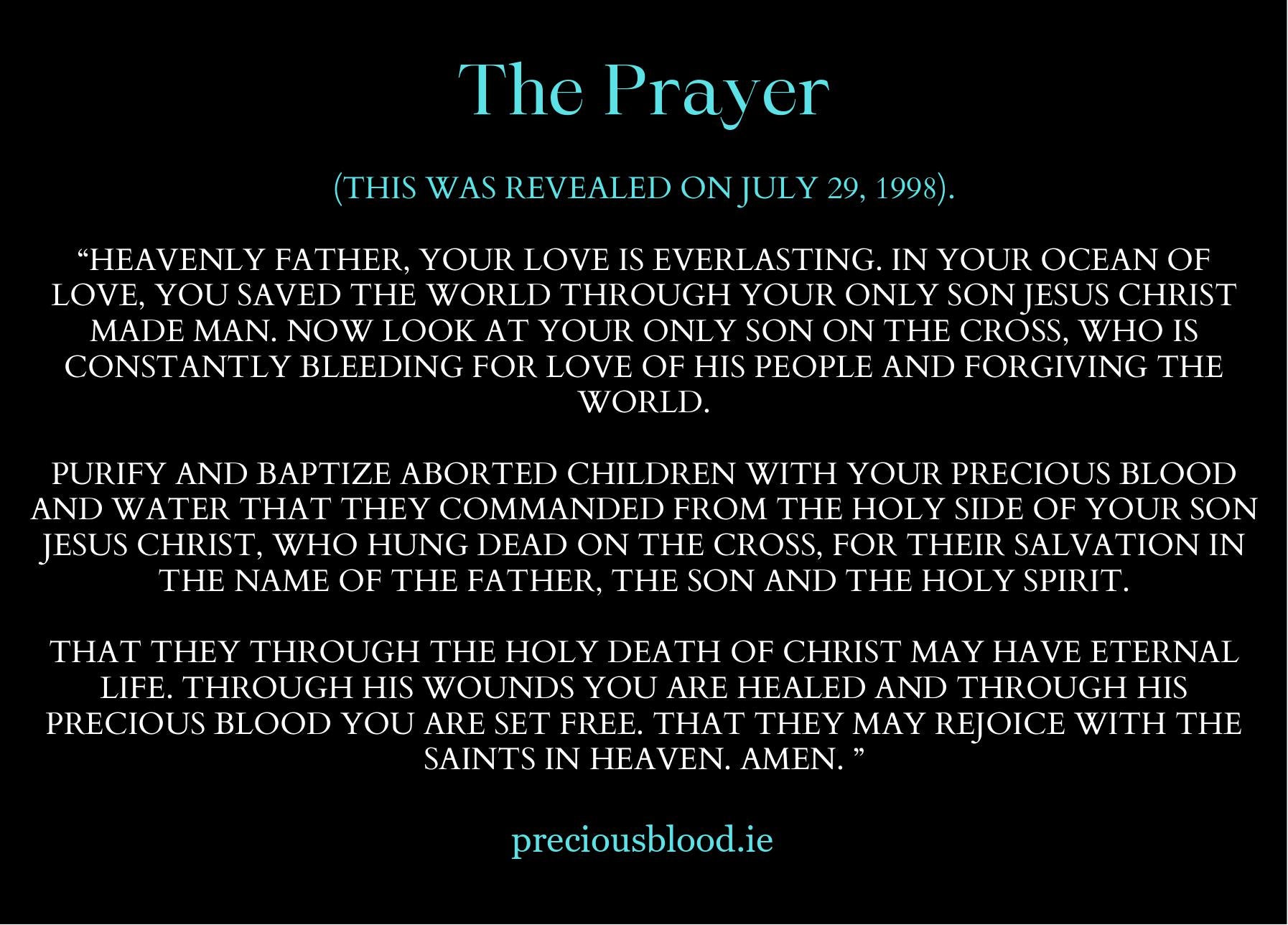 20 Prayer Cards to Baptize Aborted Babies - Spread Prayer to Receive Our Lady's Promise