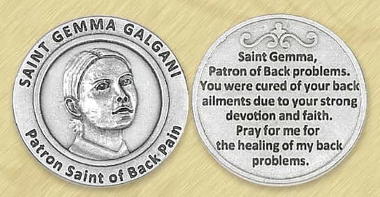Saint Gemma Galgani Coin - Patron Saint of Back Pain