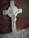 Load image into Gallery viewer, Gents Large Sterling Silver St Benedict's Crucifix & Chain
