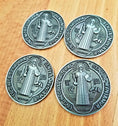 Load image into Gallery viewer, Pack of Four Large Saint Benedict Coins - Home Protection Pack -
