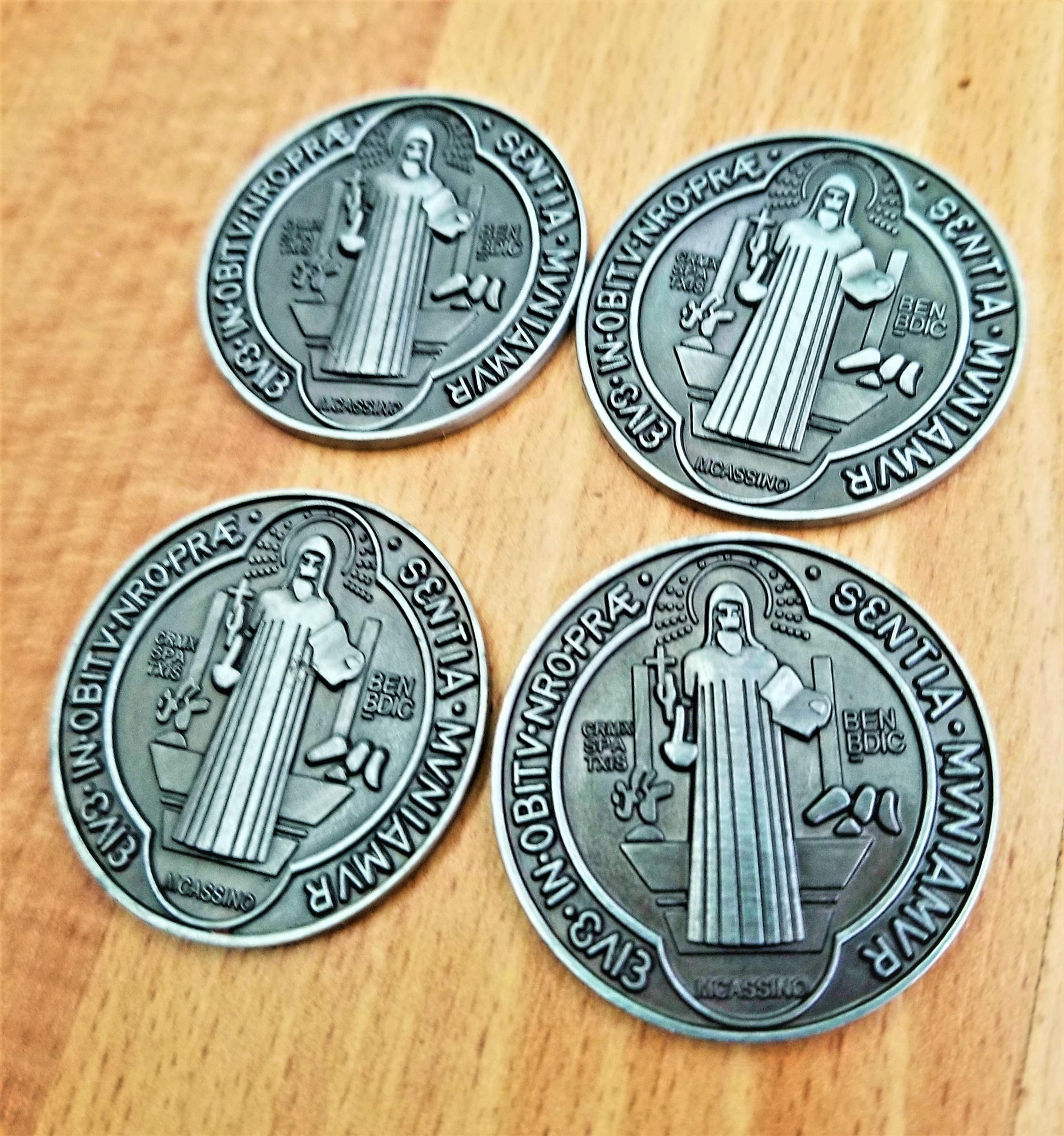 Pack of Four Large Saint Benedict Coins - Home Protection Pack -